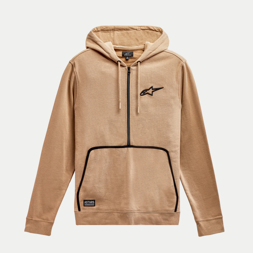 Buzo Hoodie Alpinestars Bound 1/2 Zip – Hombre [BEIGE / ZIPPER FRONTAL]