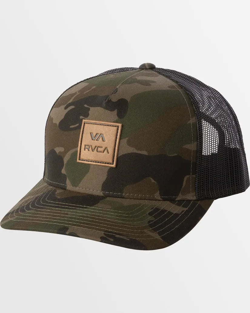 Gorra RVCA VA ATW Curved Trucker – Camo / Parche Cuero