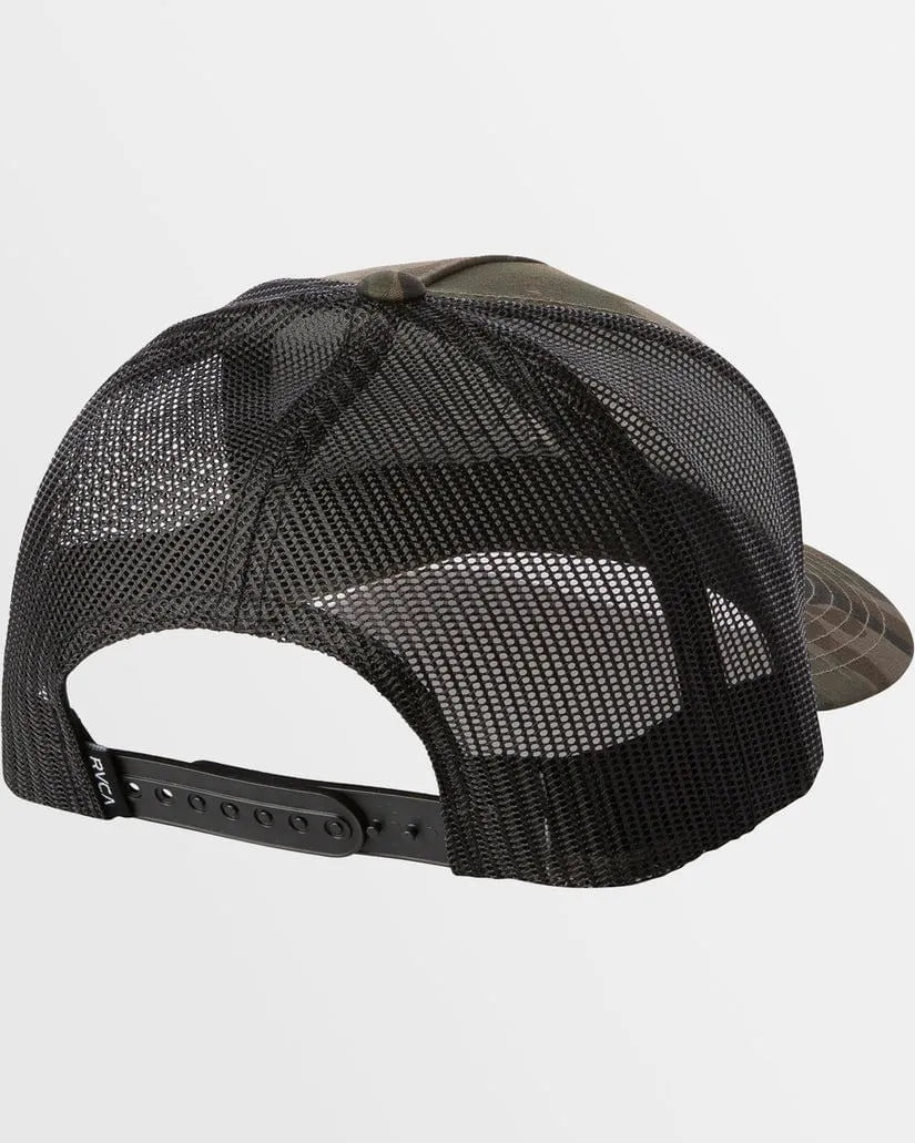 Gorra RVCA VA ATW Curved Trucker – Camo / Parche Cuero