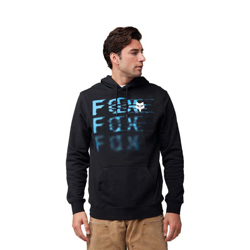Buzo Hoodie Fox Emotion PO – Negro Estampado azul