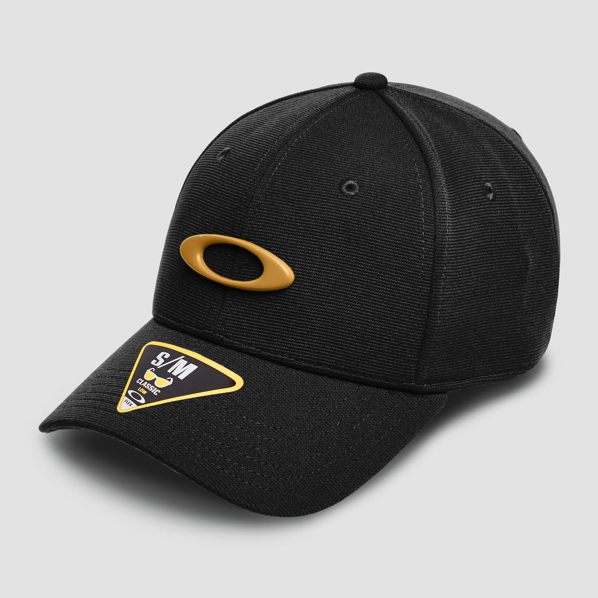 Gorra Oakley Tincan – Negra con Logo Amarillo