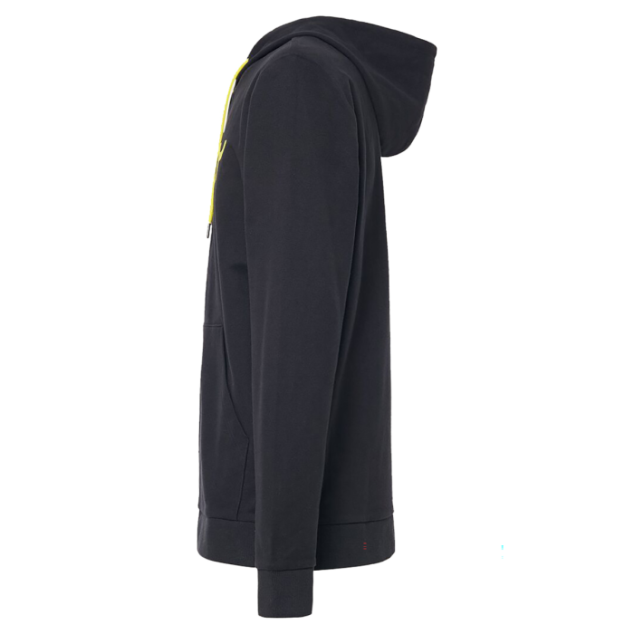 Buzo Hoodie Oakley Teddy Full Zip – Negro con logo amarillo
