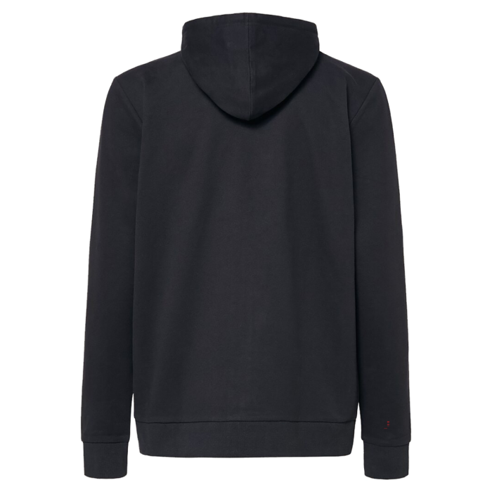 Buzo Hoodie Oakley Teddy Full Zip – Negro con logo amarillo