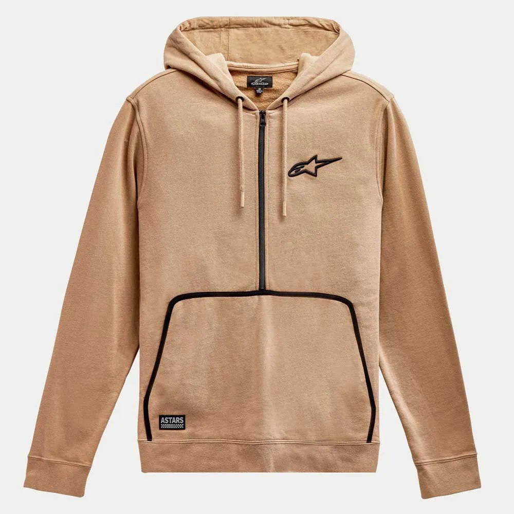 Buzo Hoodie Alpinestars Bound 1/2 Zip – Hombre [BEIGE / ZIPPER FRONTAL]