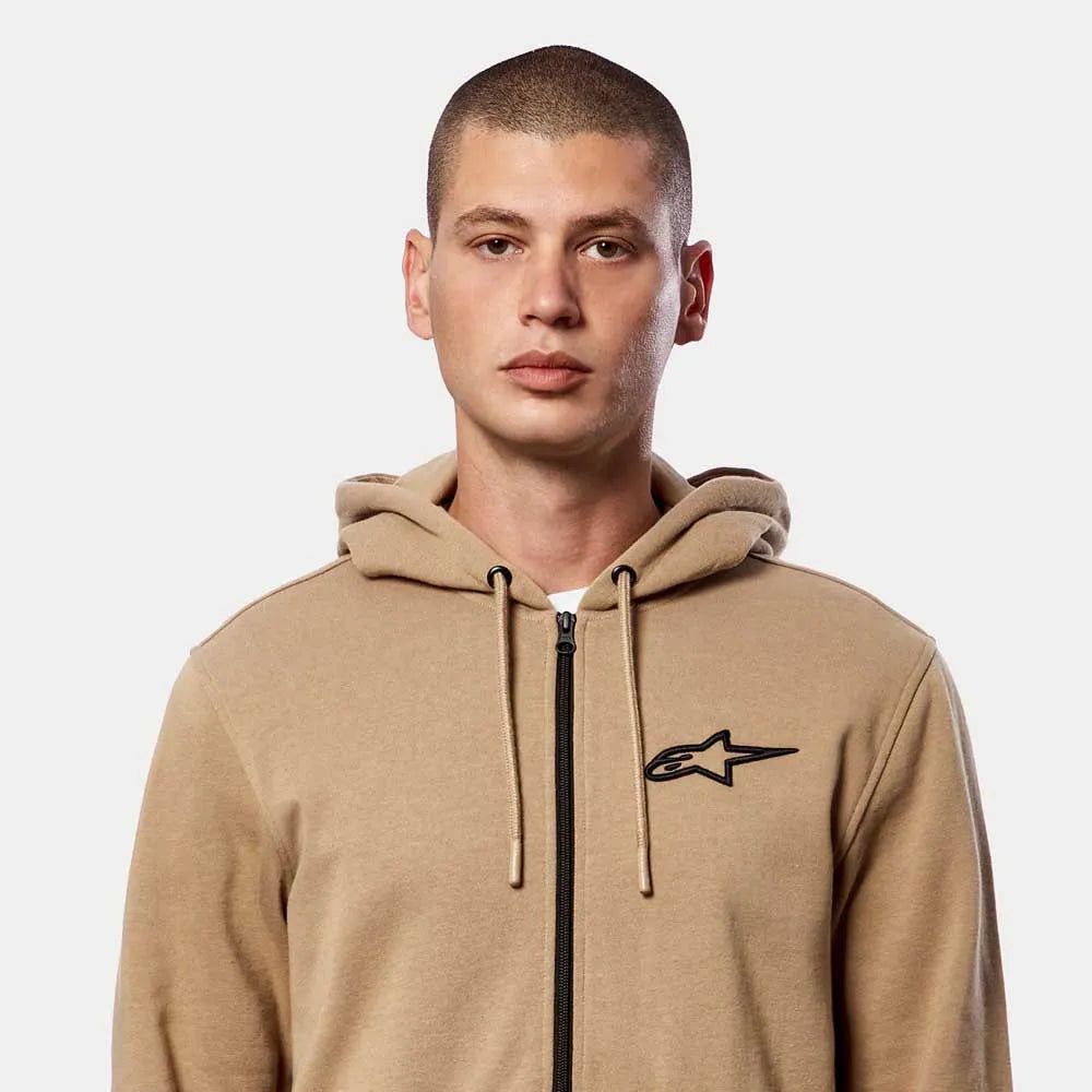 Buzo Hoodie Alpinestars Bound 1/2 Zip – Hombre [BEIGE / ZIPPER FRONTAL]